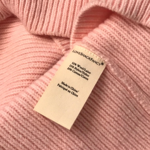 LoveShackFancy Bellini wool blend knit ribbed Pink long sleeve mini Dress Sz.XS. - Picture 16 of 16